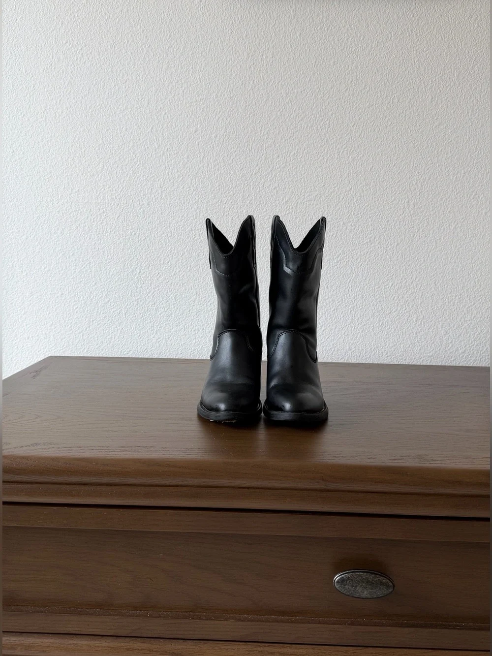 Kids Black Pull-On Western Boots - Classic Cowgirl/Cowboy Style